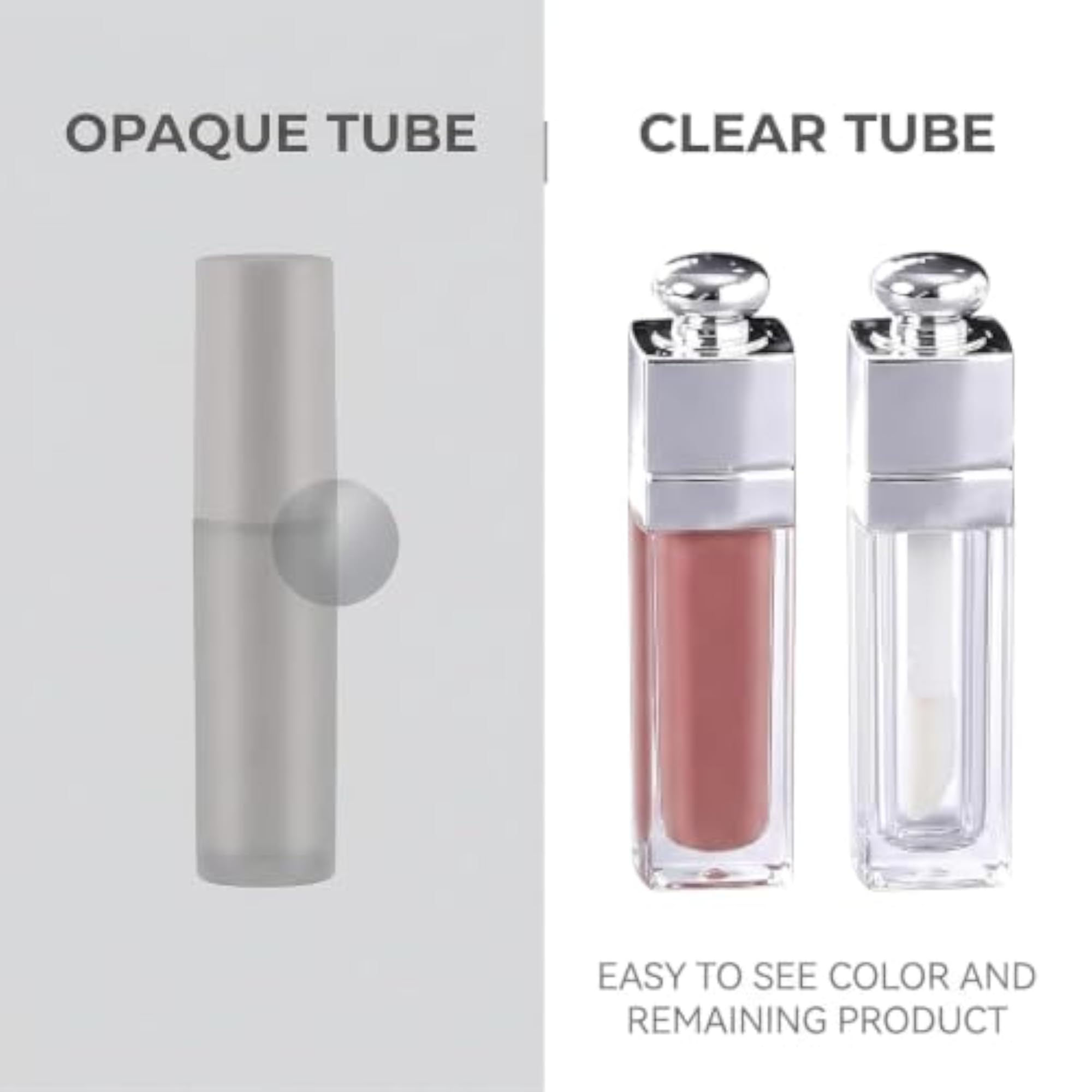 2 Pcs Clear Lip Gloss Tubes with Wand Set