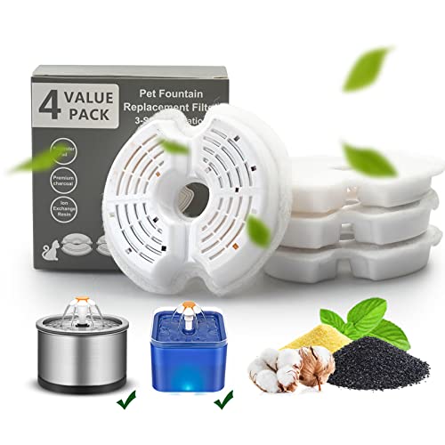 Cat Water Fountain Filters, Multiple Filtration Pet Water Fountain Replacement
