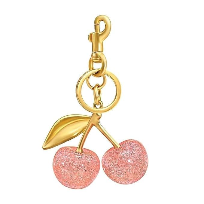 VIETNAM Cherry Bag Charm Keychain for Women & Girls – Crystal Cherry Pendant Purse Charm, Handbag Keychain Accessory, Cute
