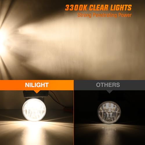 Nilight Fog Lights Assembly Compatible with 1994 1995 1996 1997 1998 1999 2000 2001 Dodge Ram 1500 2500 3500 2002 RAM 2500 3500 Pick Up Truck Clear w/881 12V Halogen Bulbs by Nilight - Image 5