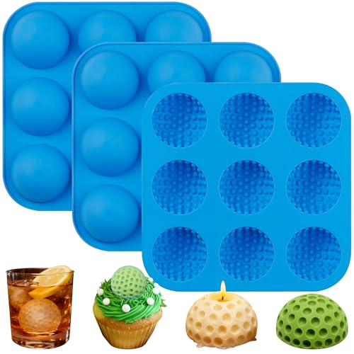 Sidosir 3 PCS Golf Ball Chocolate Silicone Molds for Cake Decorations, 9-Cavity Golf Ball for Ice, Candy, Hot Chocolate Bomb by Sidosir - Used condition - CA$14.47
