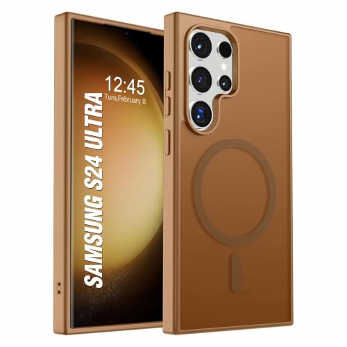 Image of AIBEX Back Cover for Samsung Galaxy S24 Ultra| Slim Case with Wireless Charging Support | Anti-Scratch, Shockproof, Anti-Fingerprint & Lightweight Military-Grade Protective Cover - Brown