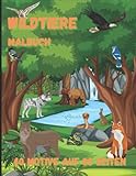 Wildtiere Malbuch: 40 Motive auf 80 Seiten. Ein Malspaß für Jung und Alt