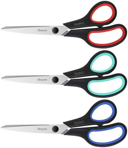 iBayam 8.5" Heavy Duty Scissors All Purpose for Office School Crafts Sewing