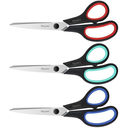 iBayam 8.5" Heavy Duty Scissors All Purpose for Office School Crafts Sewing