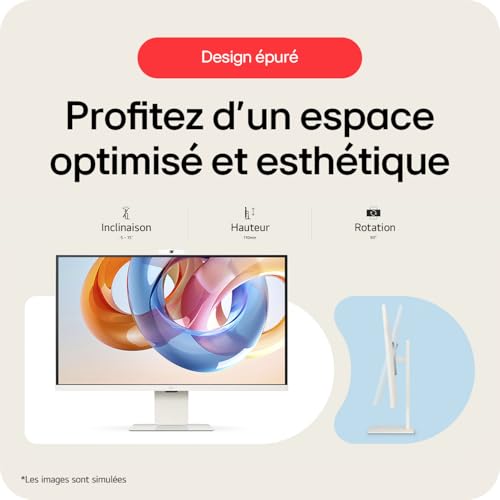 LG Smart Monitor 27U731SA-W 27" - Dalle IPS résolution UHD (3840x2160), 5ms GtG 60Hz, HDR 10, DCI-P3 90% (CIE1976), inclinable
