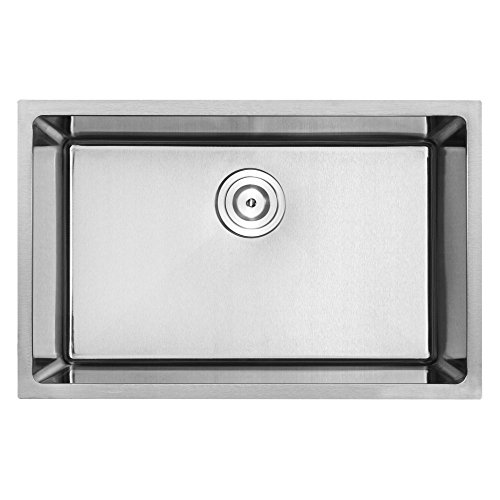 28" Plz-24-Tbask Undermount 18 Gauge Stainless Steel Square Kitchen Sink With Tight Radius Corners #TOP3
