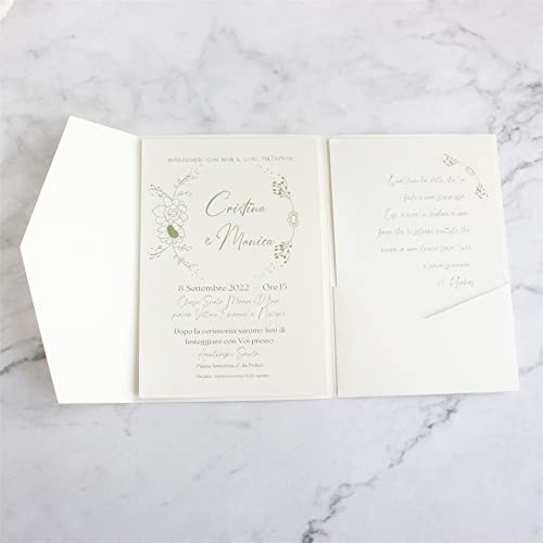 Ivory Invitation Pocket Envelope For Wedding Engagement Bridal Shower Birthday 20 sets (ivory)