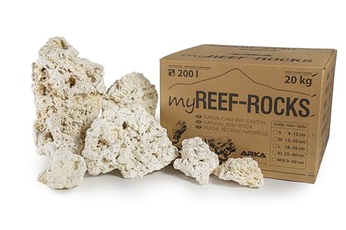 ARKA myREEF-Rocks 20kg - Roches Naturelles pour Aquariums Marins, constructions Authentiques, sans polluants, Surface optimale pour colonisation bactérienne