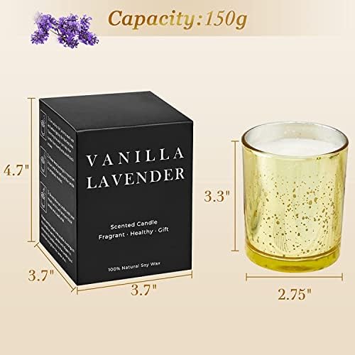 ASUUNY Scented Candles Gifts for Women: Valentine Gifts for him, Sleep Aid Lavender Candle, Aromatherapy Candle, 100% Natural Soy Wax(30h,150g)