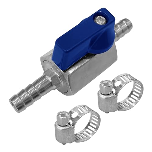 5/16" Hose Barb Mini Ball Valve, 304 Stainless Steel Shut Off Valve with Clamps for Water Gas Fuel Drip Irrigation and Aquariums by soujkooy - Used condition - US$11.15