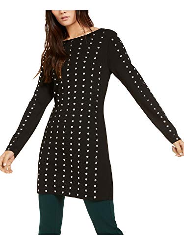INC Womens Studded Mini Bodycon Dress Black M