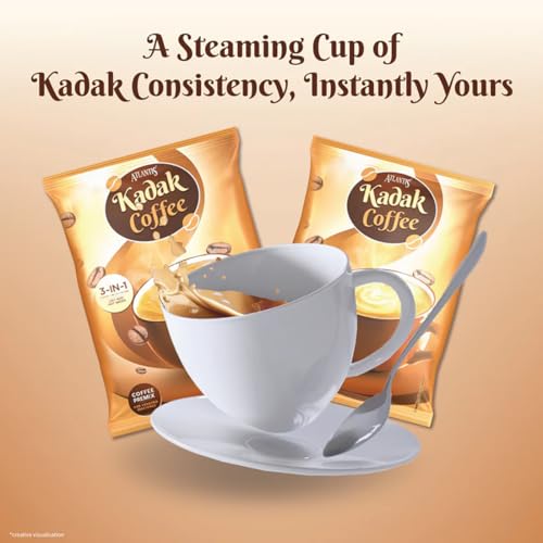 Image of ATLANTIS Kadak 3 In 1 Instant Coffee Premix Powder For Vending Machines 2 Kg (Premix Contains Coffee, Milk And Sugar) For Vending Machines And Manual Use, Box