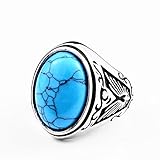 【Diseño de moda】 Nuestro anillo de piedra natural antiguo de la mitología vikinga nórdica está hecho por artesanos expertos, un símbolo de creatividad y valentía, a muchas personas hoy en día les gusta usar un anillo de estilo único para mostrar su personalidad y actitud ante la vida. El anillo punk podría ser un accesorio perfecto, nos recordaría apreciar la fugacidad del tiempo, la dificultad es inevitable.