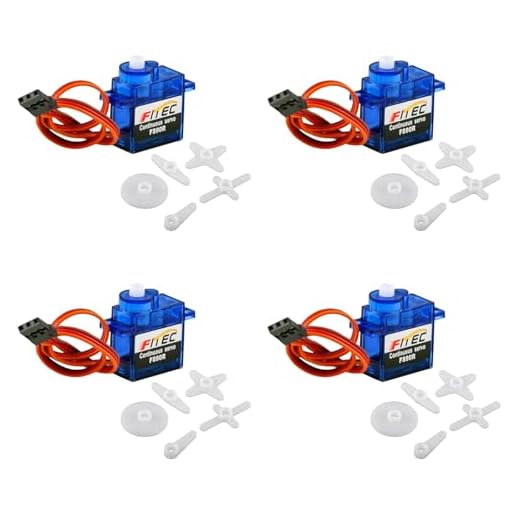 Sparkleiot Feetech FS90R 360 Grad kontinuierliche Drehung Micro RC Servo 6 V 1,5 kg für Arduino Roboter, Hubschrauber, Flugzeug, Boot (4 Stück/Menge)