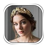 Handcess Tiara de diosa griega con hojas, corona, diadema, disfraz, adorno para la cabeza con hojas, tocado para novias, para mujeres, One Size, Plástico, Sin piedra preciosa