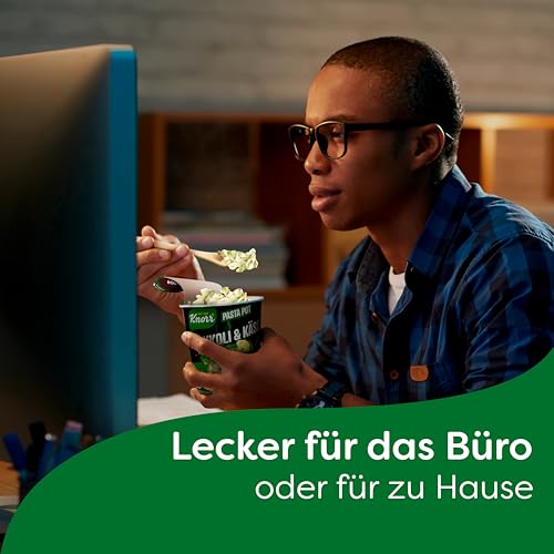 Knorr Pasta Snack Pot Brokkoli & Käse leckere Instant Nudeln fertig in nur 5 Minuten 8x 62 g