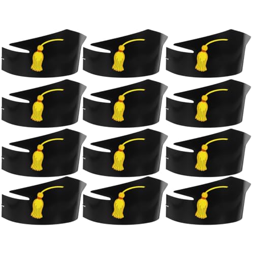 Alipis 12 Pièces Docteur Papier Chapeau Accessoires Graduation Chapeaux Décors Bricolage Graduation Chapeau Graduation Papier Chapeaux Bricolage Graduation Caps Graduation