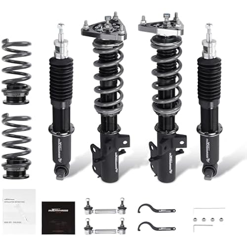maXpeedingrods Racing Coilover for Ford Mustang S550 2015-2023, 24 Levels Damper Adjustable Coilovers Suspension Kit, Height Adjustable T7 Upgrade Lowering Kit, Black