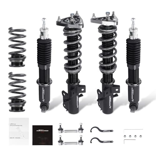 maXpeedingrods Racing Coilover for Ford Mustang S550 2015-2023, 24 Levels Damper Adjustable Coilovers Suspension Kit, Height Adjustable T7 Upgrade Lowering Kit, Black