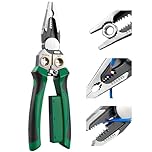 Wxeadu 8 in 1 Wire Stripper, Wire Strippers Electrical, Multi-Function Cable Stripper, Wire Cutter with Voltage Tester, Electricians Pliers, Electricians Tools for Cutting and Pulling Pliers