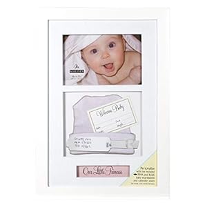 Malden International Designs 8280-46 Baby Memories Baby Memoto Shadowbox Picture Frame, 4×6, White