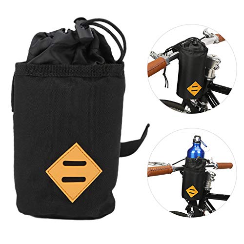 Bike Handlebar Bag Water Bottle Holder Bicycle Front Frame Storage Kettle Package Heat Preservation Polyester Headstock Handlebar Bag Cycling Equipment For Road Mountain Outdoor Cycling Travel(L) #TOP3