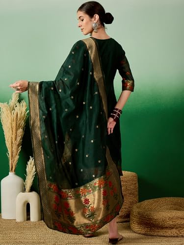 Image of arriva fab Women's Embroidery Kurta Set With Duppata
