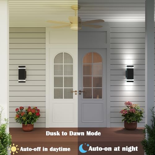Image of rosykite Motion Sensor Outdoor Wall Lights, Dusk to Dawn Up Down LED
