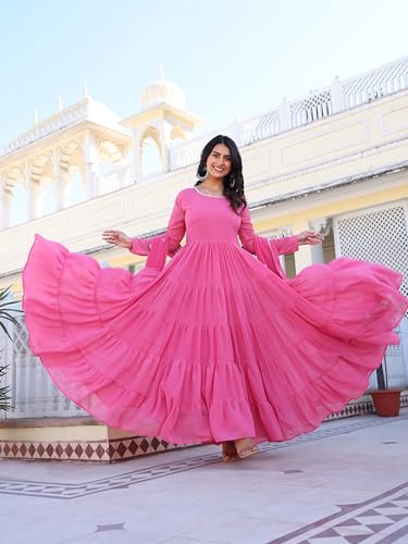 Image of Wedani Georgette Sequins Work Anarkali Kurta Set for Women