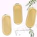BENLIUDH 3PCS Gold Decorative Trays, Stainless Steel Gold Tray, Bathroom Vanity Tray, Jewelry Dish Cosmetics Organizer Trays for Decor, for Holding Perfume, Keys, Candle, Wallet, Business Cards, Oval