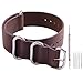 Ritche Genuine Leather NATO Strap 20mm Brown Replacement Watch Band