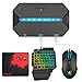 Produktbild Einhand-Gaming-Tastatur und -Maus, kabelgebunden mechanische Haptik, Regenbogen-Tastatur+RGB-Gaming-Maus+LED-Hintergrundbeleuchtungs-Konverter für Nintendo Switch/Xbox One/PS4/PS3/PC (schwarz)