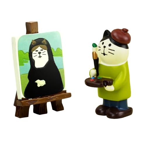 RAQWI Cute Mini Cat Figurine Resin Cat for Office, Home Decoration Perfect Cute Cat Gift for Cat Lovers