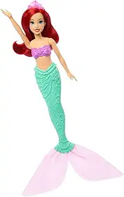 Disney Princesa Ariel Sereia, Boneca Articulada Com Cabelos Vermelhos, Cauda Rosa E Tiara Removível, Inspirada No Filme A Pequena Sereia