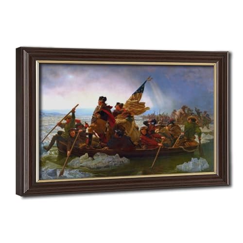 Toile Emanuel Leutze Washington Crossing The Delaware avec cadre de suspension