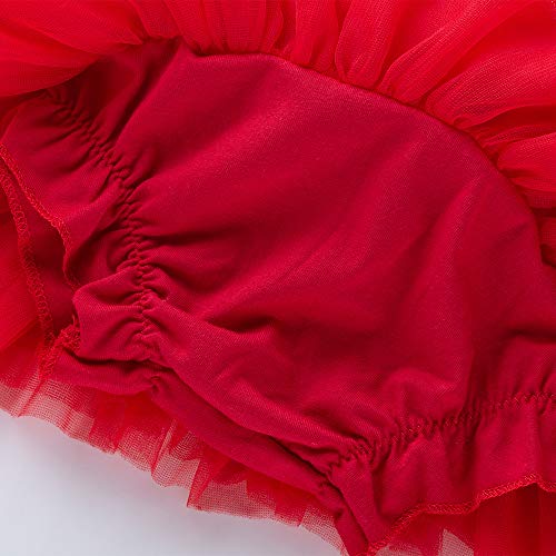 Anbaby Baby Girls Soft Tutu Skirt Toddler Ruffled Pants Diaper Cover Red 6-12M #TOP6