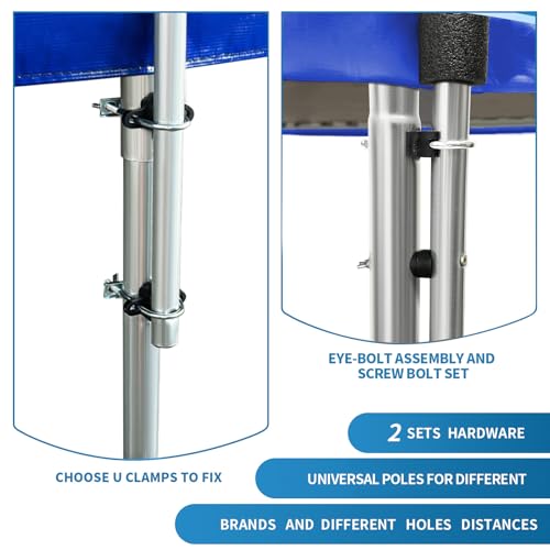 image for MSSVIGING 14 FT Trampoline Replacement Net with Poles, Trampoline Net 