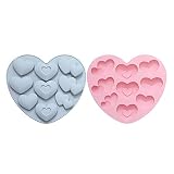 Color Rosa Molde de corazón para pastel de azúcar, herramienta de silicona, molde para hornear pastel de amor, molde de Chocolate para decoración del Molde Piruletas Caramelo