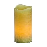 Inglow CGT55600BA83 6-Inch Tall Flameless Rustic Pillar Citrus Sage Scented Candle with 5-Hour Timer, Bamboo