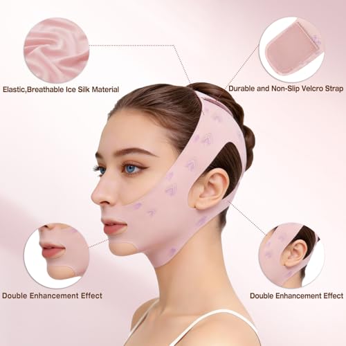Sangle de menton pour dormir et masque de levage réutilisable en V - 7