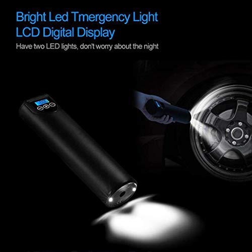 Baoblaze Inflador portátil do pneu do compressor, bomba de carregamento do pneu de 2000mah usb com d
