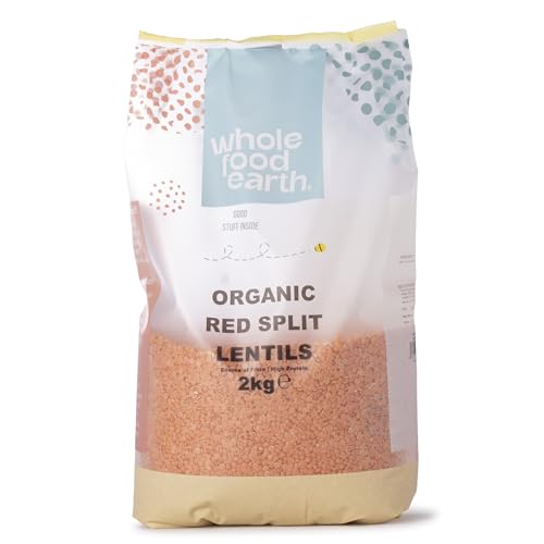 Image of Wholefood Earth Organic Red Split Lentils 2kg GMO Free | Vegan | High Fibre | High Protein | Certified Organic