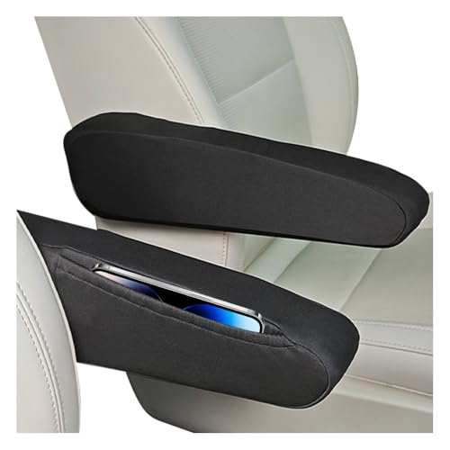 Figpade 2PCS Arm Rest Cover for Car,Comfortable Armrest Cover for Car with Side Pockets for Storing Phone/Keys,Universal Cars Armrest Covers Cars Accessories Interior for Most Vehicles