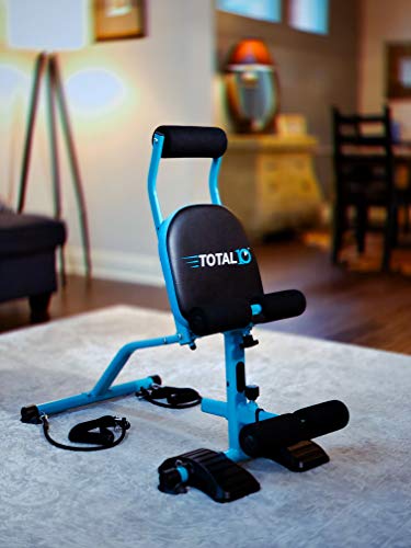 TOTAL10 Ab Trainer w/5 Position Inclining Seat That Features The Exclusive 10moves in 10minutes Full Body YouTube Workout | Folds for Secure Storage. Beginner | Intermediate & Advanced Tension.