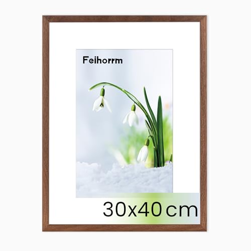 Feihorrm Bilderrahmen, Fotorahmen aus Eiche, Mit gehärtetem Glas, Für 30x40 cm-Fotos ohne Passepartout oder 19x29 cm-Fotos mit Passepartout… – Ansicht 1