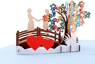 iGifts And Cards Awesome Lesbian Couple True Love 3D Pop Up Greeting Card - Wedding, Marriage, Engagement, Anniversary, Half-Fold, Pride, Lovers, Women, Brides, Wives, LGBT, Romantic, Rainbow, Unique