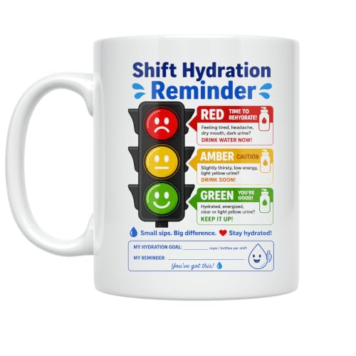 Shift Hydration Reminder Mug - Traffic Light Cues - 11 oz Ceramic
