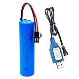 funkawa RC Car 3.7V 2000mAh Battery [1200mAh Upgraded ], Shockli 3.7V Li-ion Rechargeable Battery [ SM-2P Plug ] with USB Charger Cable for Remote Control Trucks RC car, Water Gun -(1 Pack)