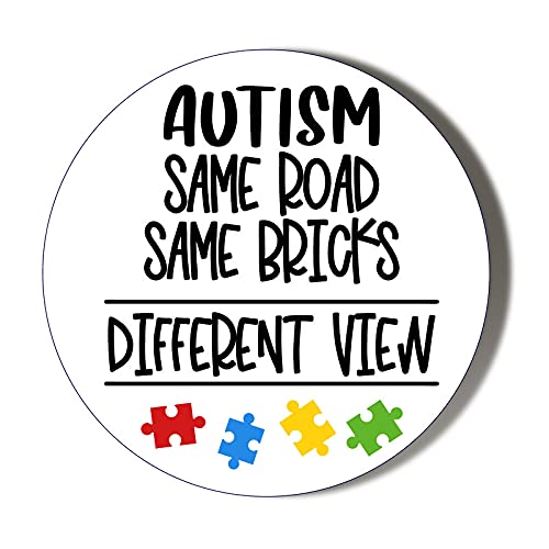 Gift Insanity White Autism Awareness Different View 38Mm Round Fridge Magnet